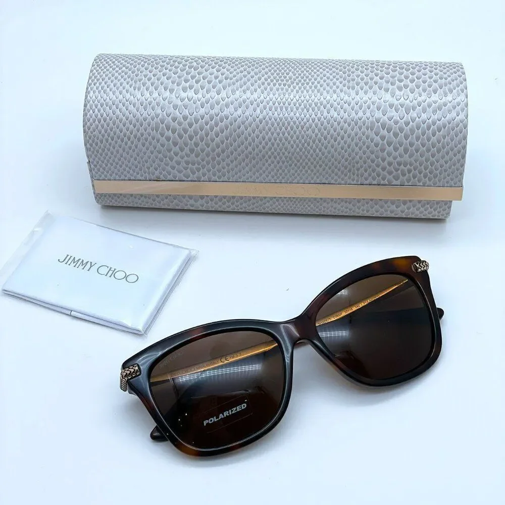 SALE! NEW JIMMY CHOO Shade/S C9B POLARIZED Havana Women Sunglasses